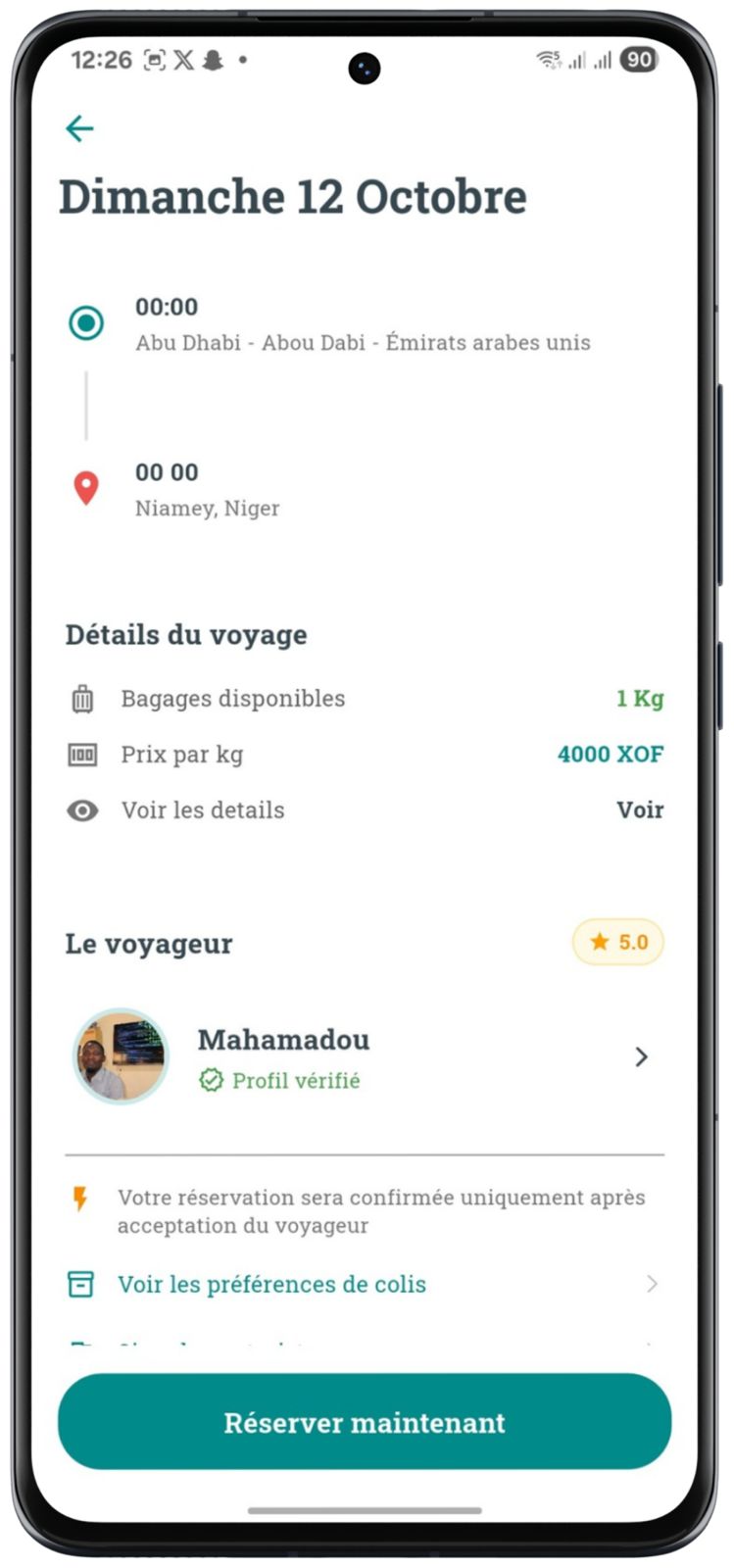 Consulter les détails du voyage et envoyer votre demande